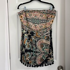 Bohemian Perfection Black Boho Strapless Tasseled Romper- large